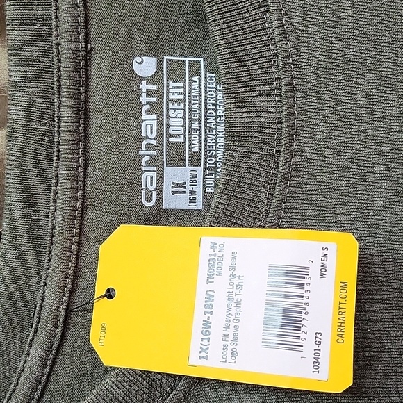 NWT- Carhartt 100% Cotton Loose Fit Heavyweight Long Sleeve Logo T - Picture 5 of 7
